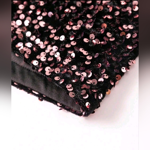 New Luxe Ombre Sequin Fitted Long Dress Gown Long Sleeve Purple Gold - Picture 11 of 14